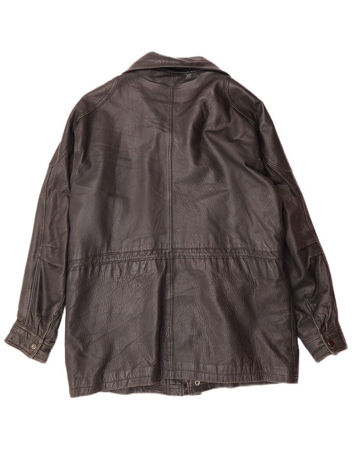 Giacca in pelle da uomo VINTAGE UK 40 grande in pelle nera