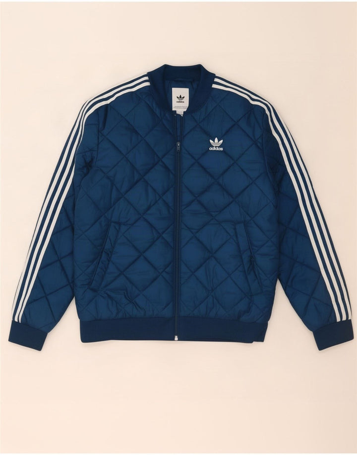 Giacca trapuntata da uomo Adidas UK 38 poliestere blu medio
