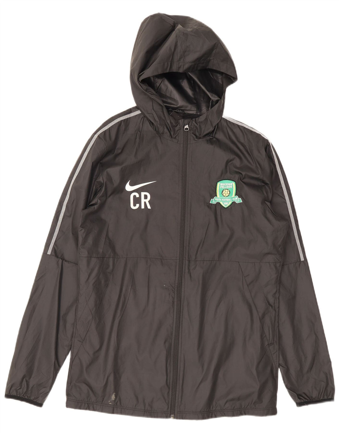 Giacca antipioggia con cappuccio grafica Nike CR7 da uomo UK 38 medio poliestere nero