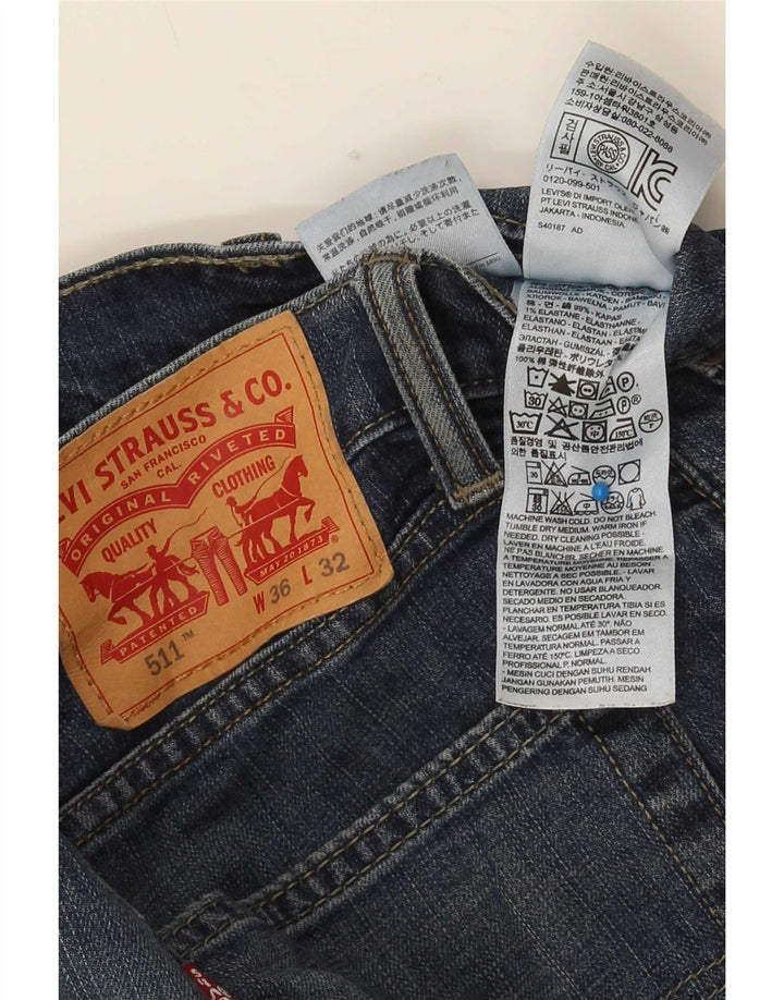 Levi's Uomo 511 Slim Jeans W36 L32 Cotone Blu