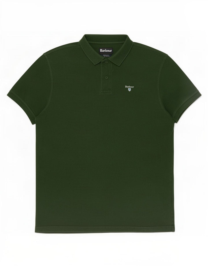 Polo da uomo Barbour grande in cotone verde