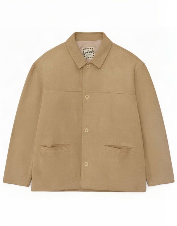 Giacca in pelle scamosciata da uomo Wit Boy IT 50 Large in pelle beige