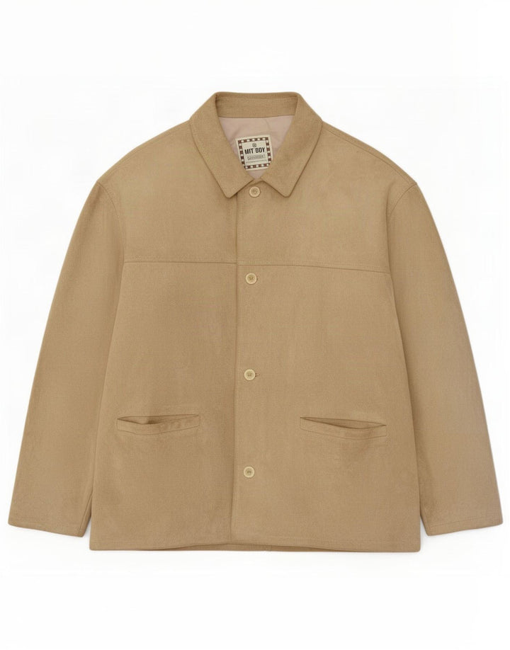 Giacca in pelle scamosciata da uomo Wit Boy IT 50 Large in pelle beige