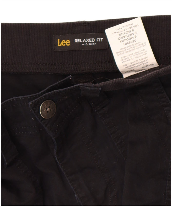 Pantaloncini cargo Lee da donna a vita media con vestibilità rilassata US 6 medi W30 cotone nero