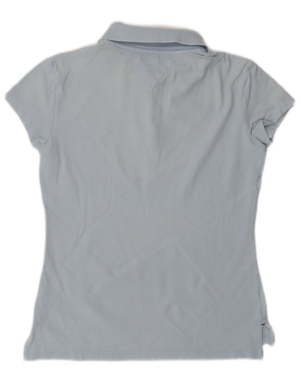 TOMMY HILFIGER Polo da donna slim fit UK 10 piccola cotone blu
