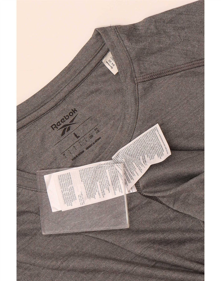 T-shirt Reebok da uomo Top Large in poliestere grigio