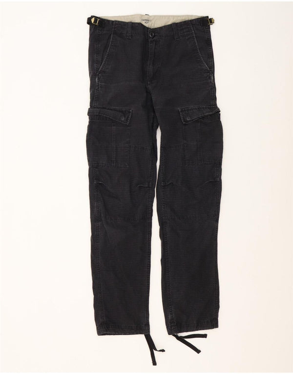 Pantaloni cargo dritti da uomo Carhartt W29 L32 cotone a quadretti neri