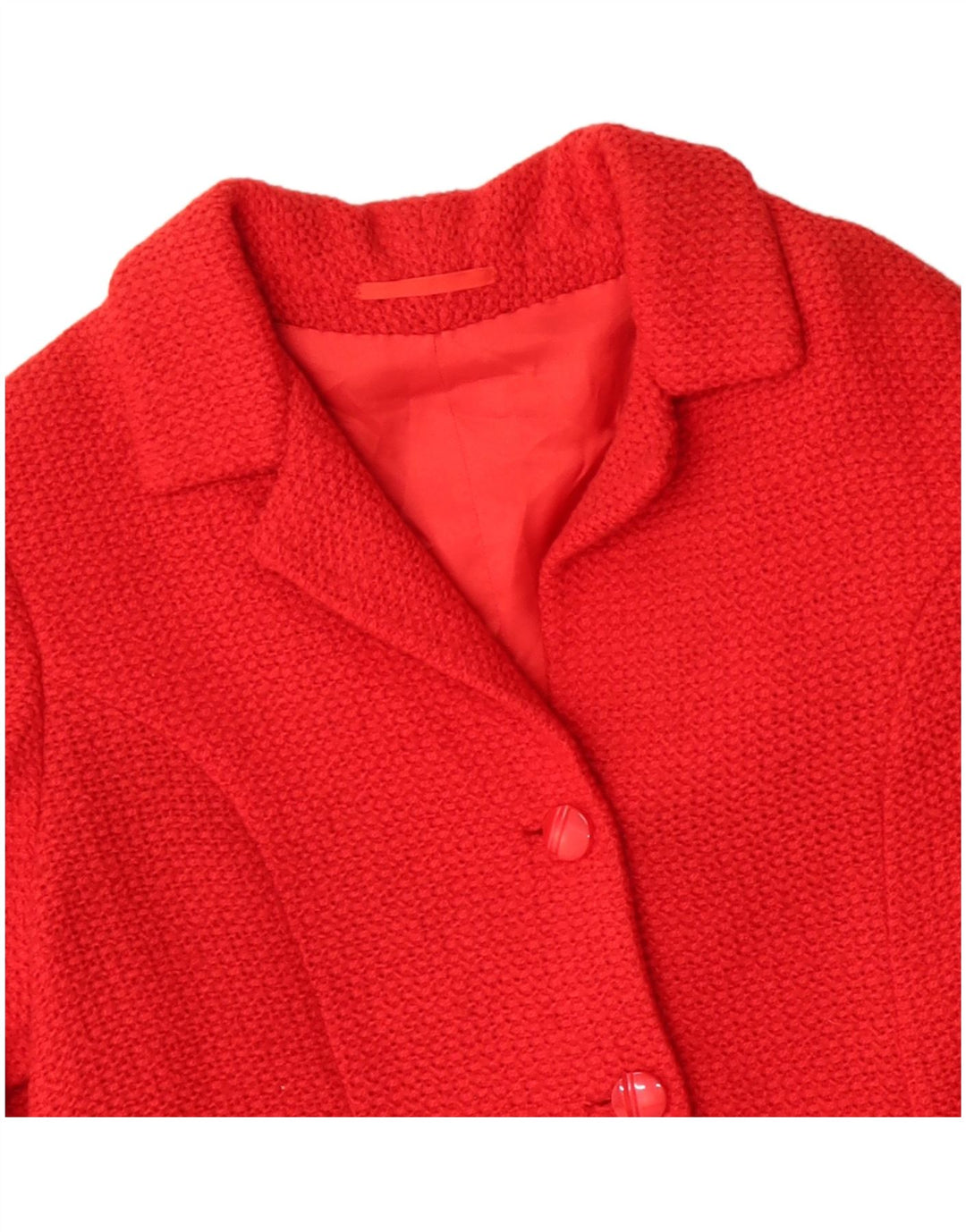 Giacca blazer da donna a 4 bottoni VINTAGE UK 16 grande rossa