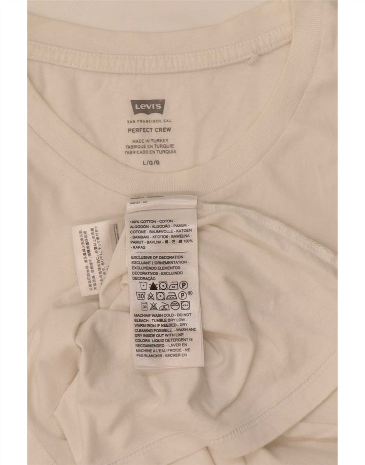T-shirt da donna Levi's Top UK 14 grande cotone bianco