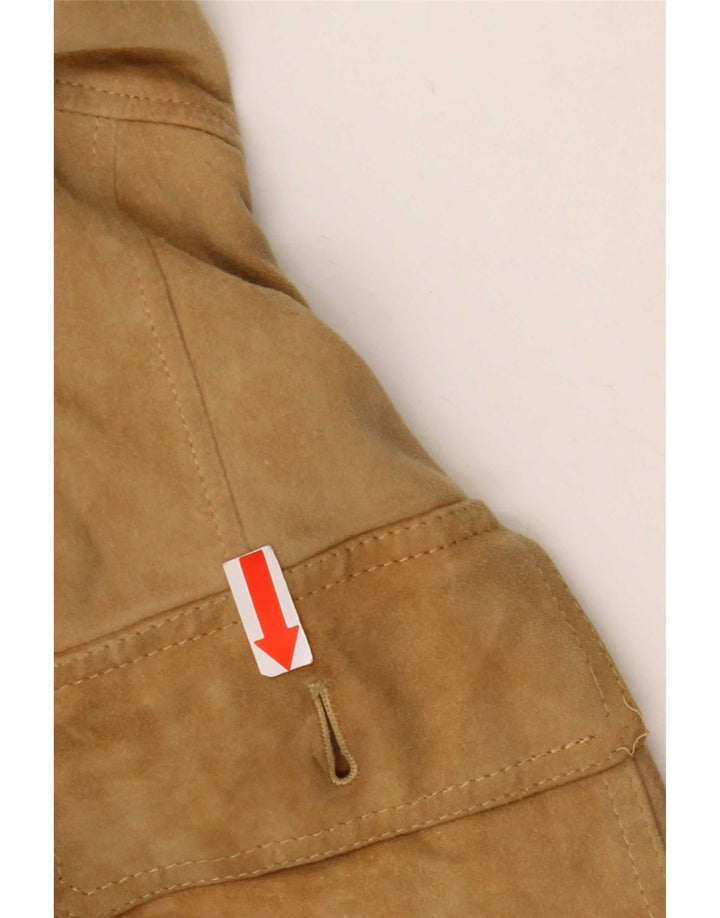 Giacca vintage da uomo in pelle scamosciata IT 56 3XL Beige