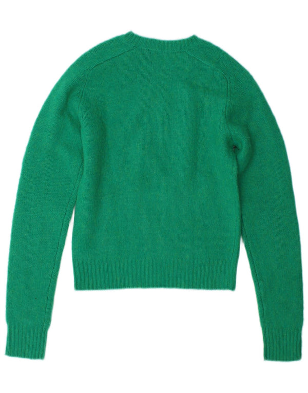Polo Ralph Lauren Maglione corto girocollo da donna UK 6 XS Lana verde