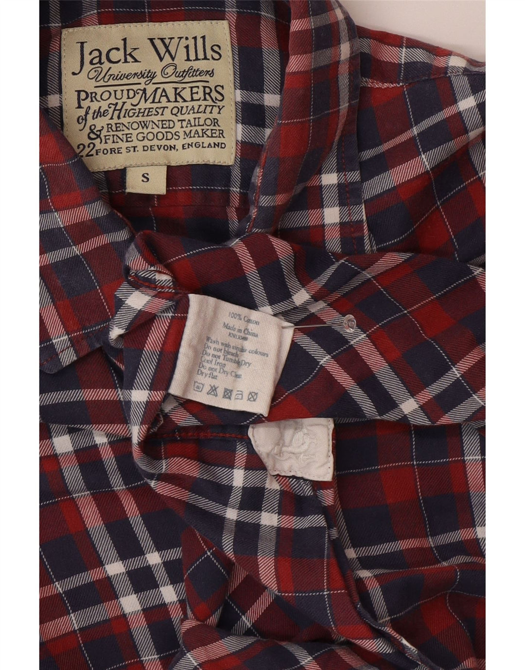 Camicia da uomo Jack Wills in cotone a quadri rossi piccoli