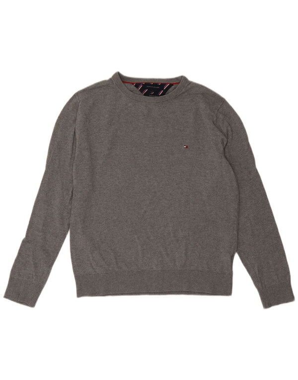 Tommy Hilfiger Uomo Maglione con scollo a barchetta Maglione grande in cotone grigio