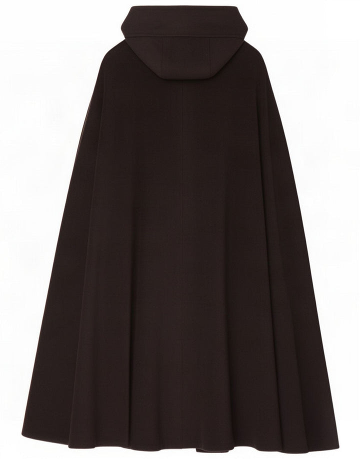 Cappotto vintage da donna con mantella con cappuccio Taglia unica Nero