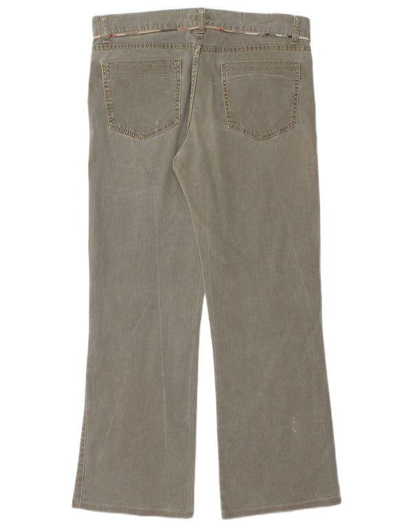 Jeans dritti da donna BURBERRY UK 10 piccoli W32 L29 cotone kaki
