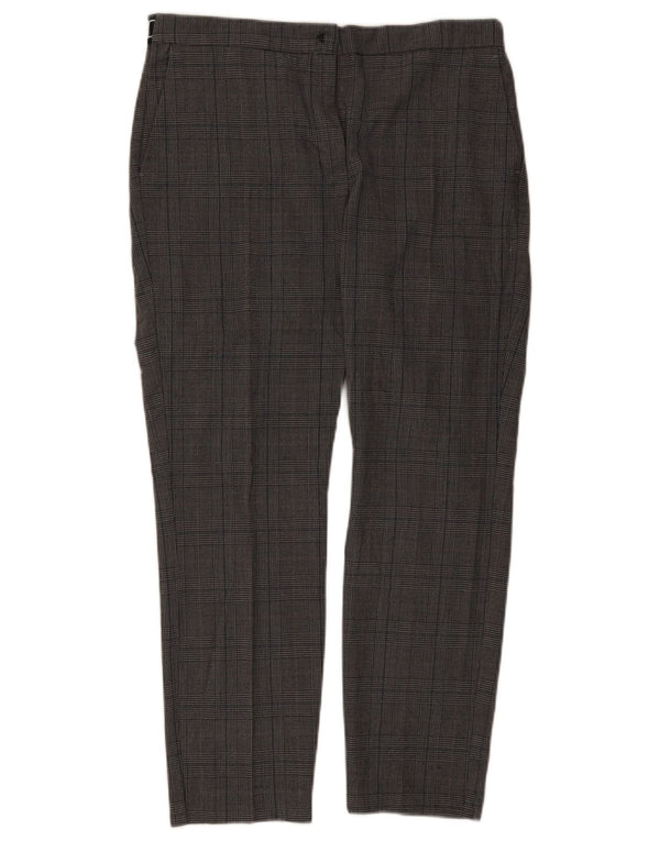 Pantaloni chino slim da donna Zara XL W32 L27 poliestere a quadri grigi