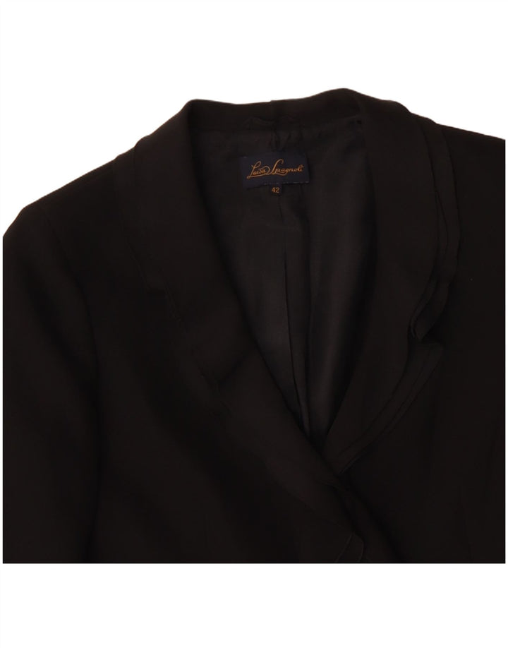 LUISA SPAGNOLI Giacca Blazer a 2 Bottoni da Donna IT 42 Medio Nero Poliestere