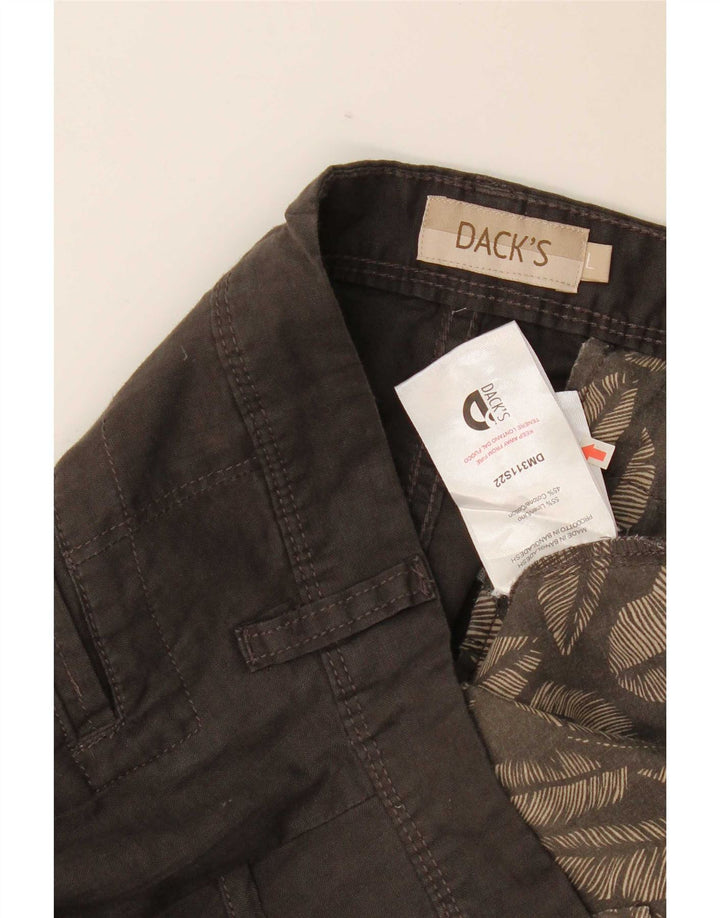Pantaloni cargo slim da uomo di Dack grandi W34 L32 lino grigio