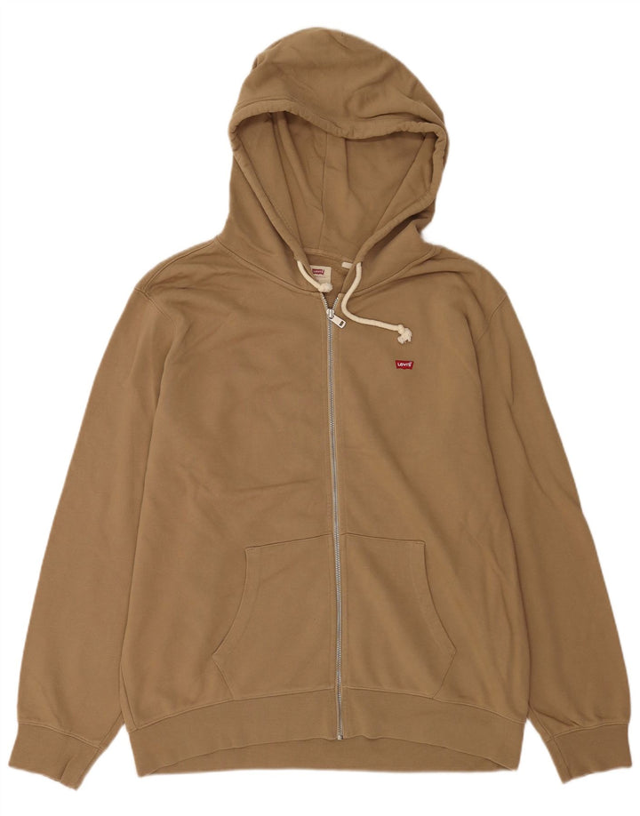 Maglione con cappuccio e zip standard da uomo Levi's, grande, in cotone marrone