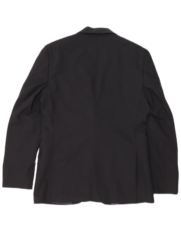 Giacca blazer da uomo a vestibilità regolare a 2 bottoni Ted Baker UK 38 cotone nero medio
