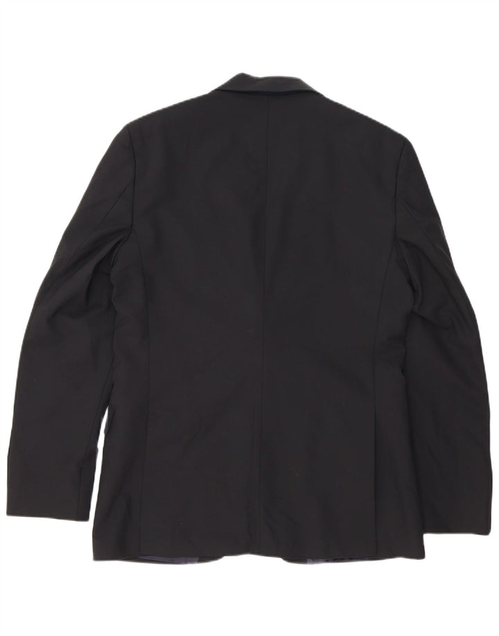 Giacca blazer da uomo a vestibilità regolare a 2 bottoni Ted Baker UK 38 cotone nero medio