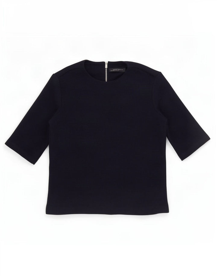 Top Blusa Donna Zara UK 10 Small Blu Navy