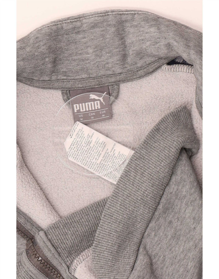 Giacca da ginnastica grafica da uomo Puma in cotone color block grigio medio