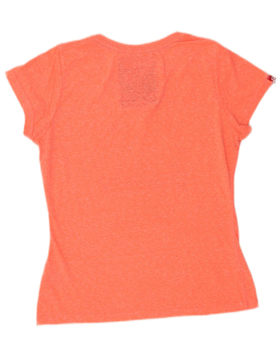 T-shirt grafica da donna Superdry Top UK 14 Large in poliestere chiazzato arancione