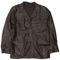Giacca blazer in pelle oversize da donna vintage a 3 bottoni IT 44 media nera