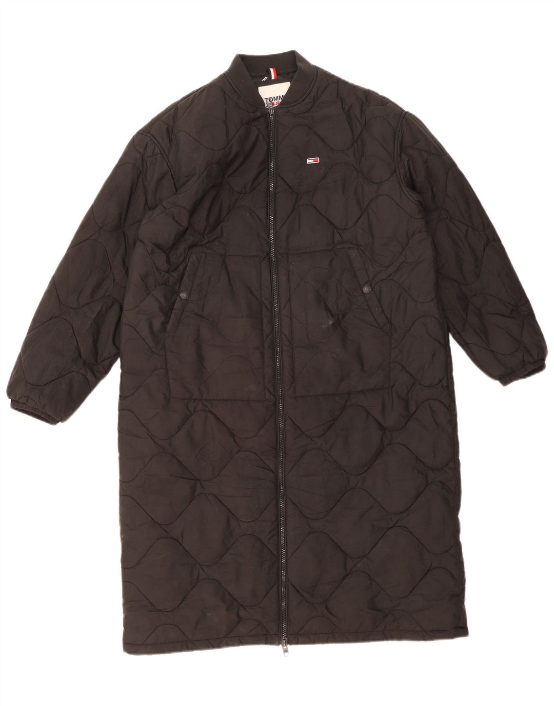 Cappotto imbottito oversize da donna Tommy Hilfiger UK 10 piccolo poliestere nero