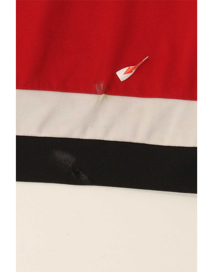 Adidas Uomo Top Manica Lunga 2XL Rosso Colourblock Poliestere
