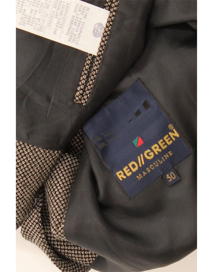 REDGREEN Giacca blazer a 3 bottoni da uomo EU 50 grande lana maculata grigia