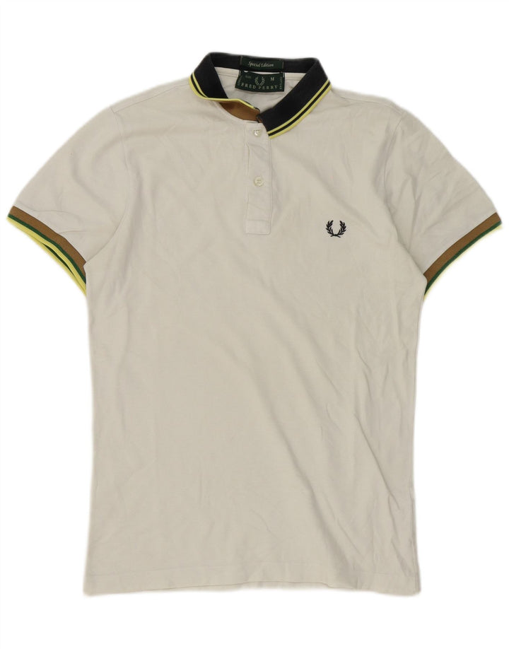 Polo da uomo Fred Perry in cotone bianco medio