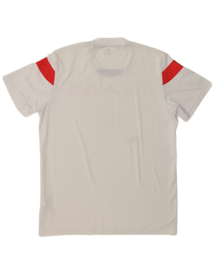 T-shirt grafica Adidas da uomo Climacool Top grande in poliestere color block bianco