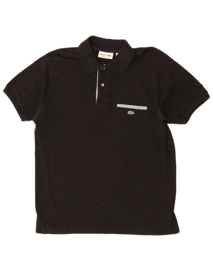Polo da uomo Lacoste vestibilità classica taglia 4 media cotone nero