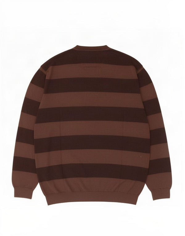 Maglione da uomo con scollo a V Pierre Cardin 2XL cotone a righe marrone