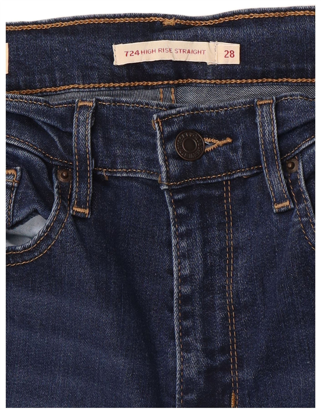 Levi's Donna 724 Crop Jeans dritti a vita alta W28 L23 Blu