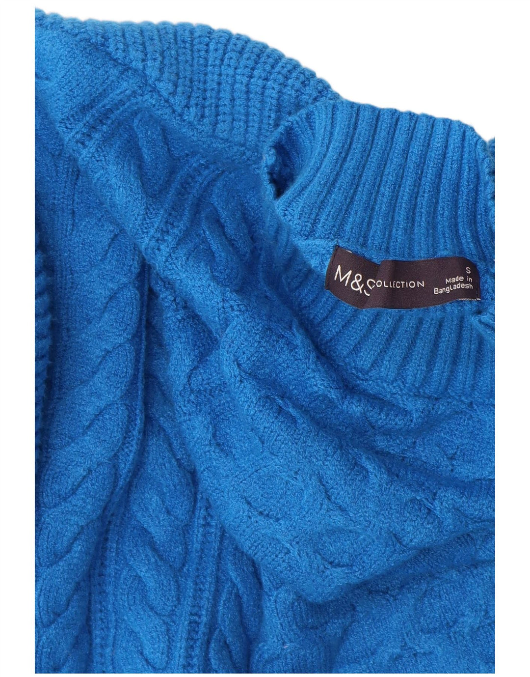 Maglione maglione a collo alto da donna Marks & Spencer UK 10 piccolo in viscosa blu