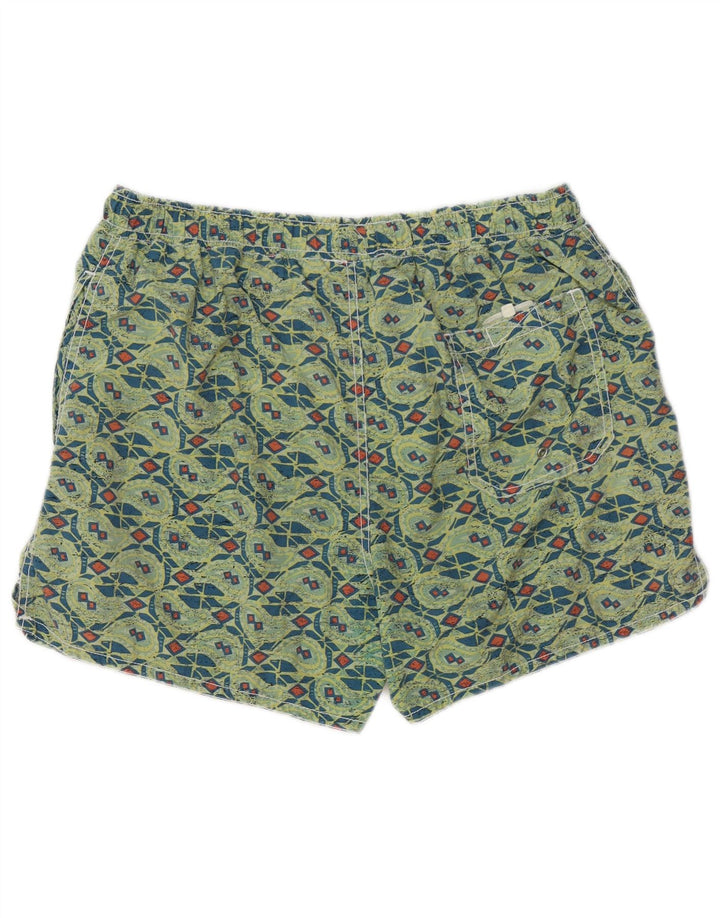 SANTO STEFANO Pantaloncini da bagno uomo Verde medio geometrico in poliammide