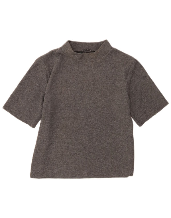 T-shirt da donna Zara Top UK 14 grande poliestere grigio