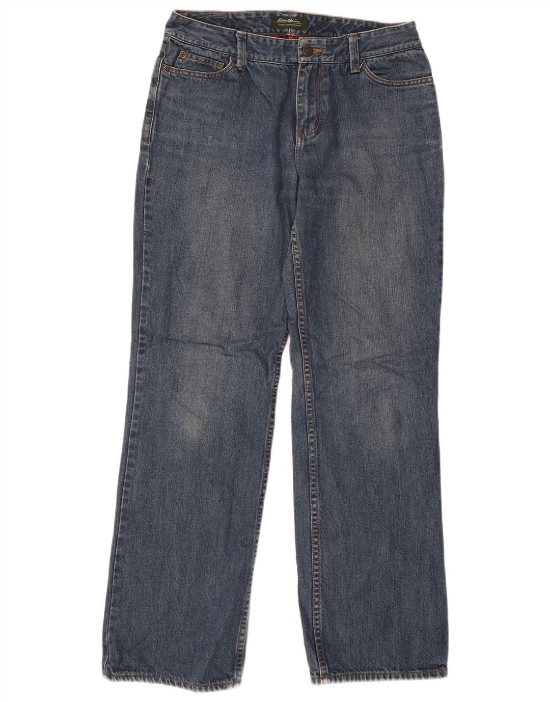 Jeans dritti da donna EDDIE BAUER US 6 medio W30 L30 cotone blu