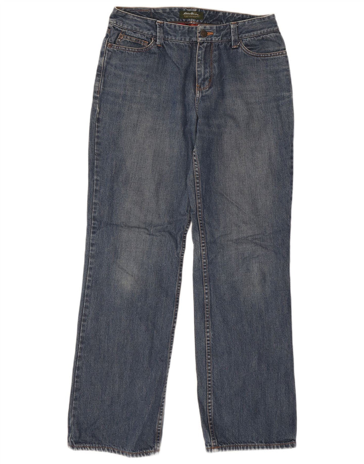 Jeans dritti da donna EDDIE BAUER US 6 medio W30 L30 cotone blu