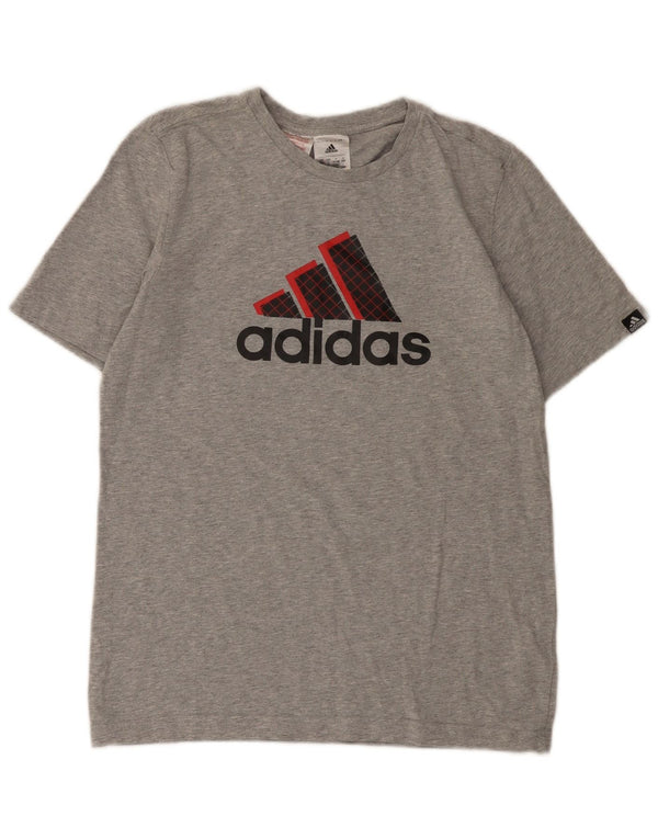 T-shirt grafica Adidas da bambino 13-14 anni in cotone grigio