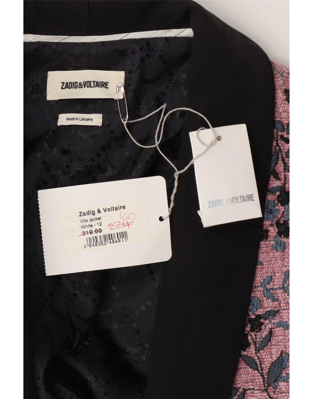 Giacca blazer da donna ZADIG & VOLTAIRE EU 40 Designer floreale rosa medio