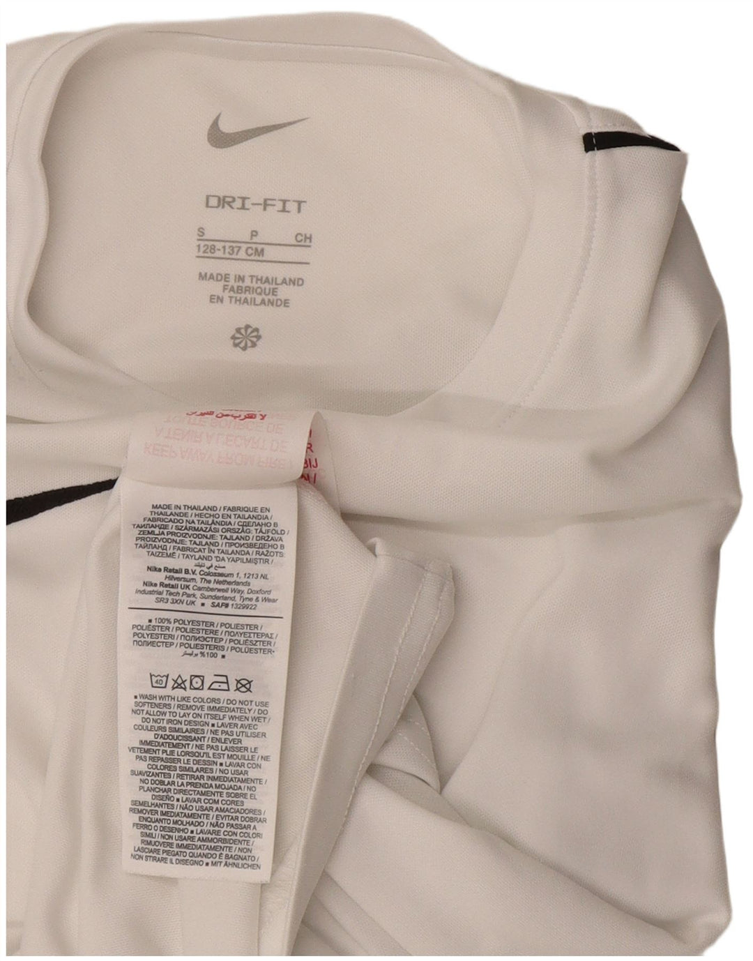 T-shirt NIKE da bambino Dri Fit 8-9 anni piccola in poliestere bianco