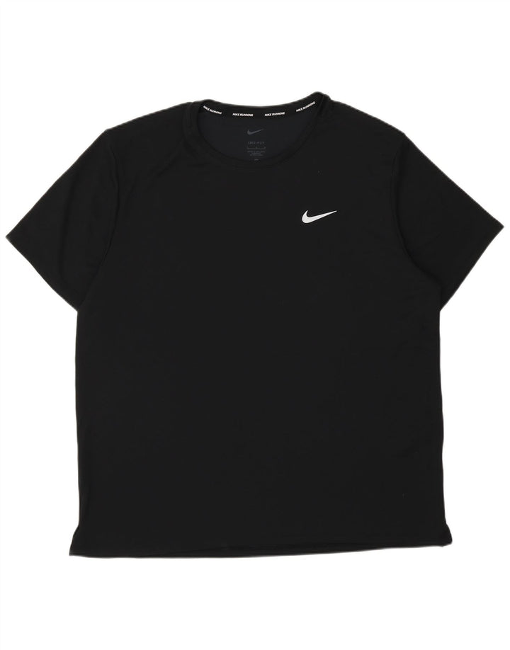 T-shirt grafica Nike Dri Fit da uomo, grande, in poliestere nero