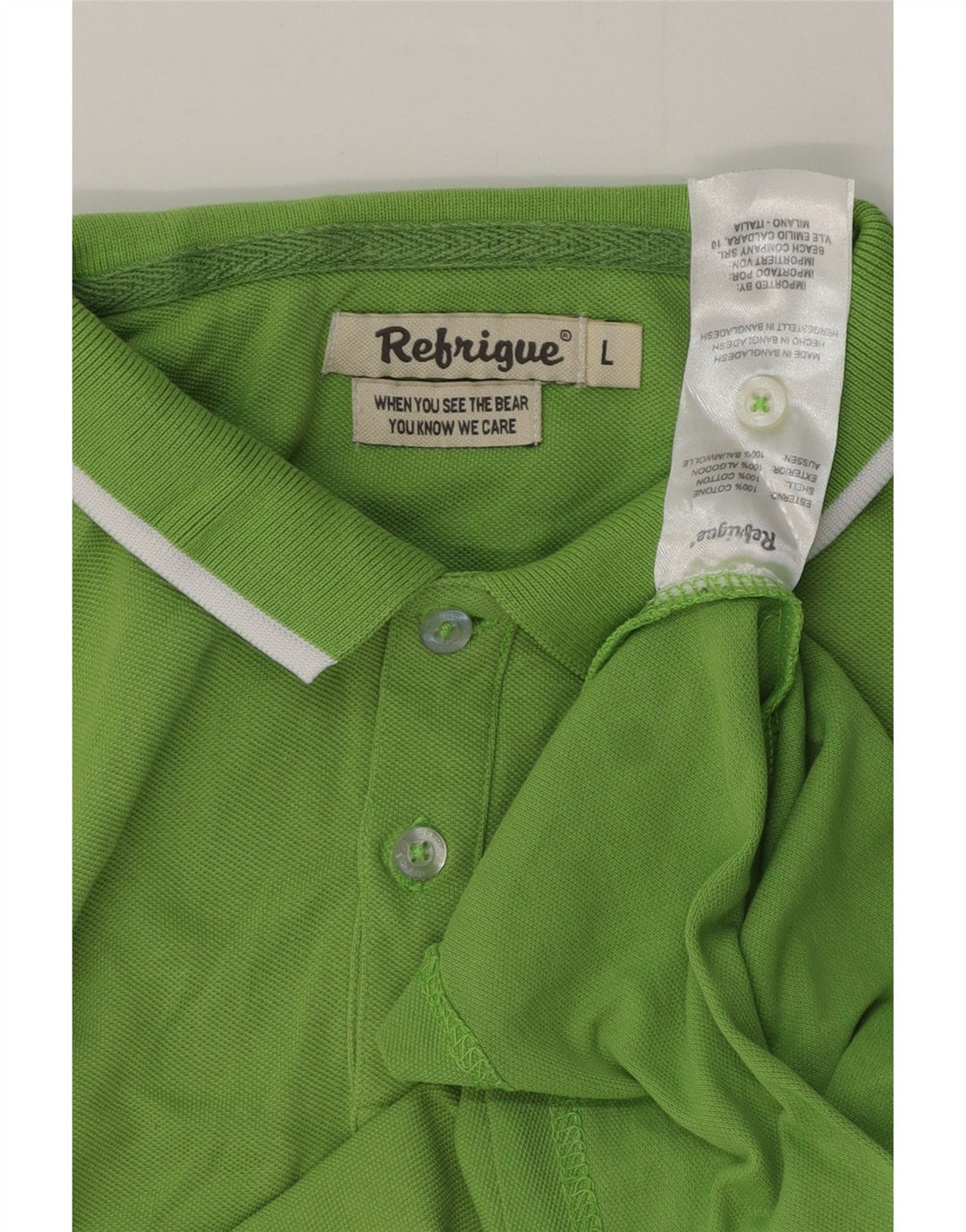 Polo Uomo Refrigiwear Large Verde Cotone