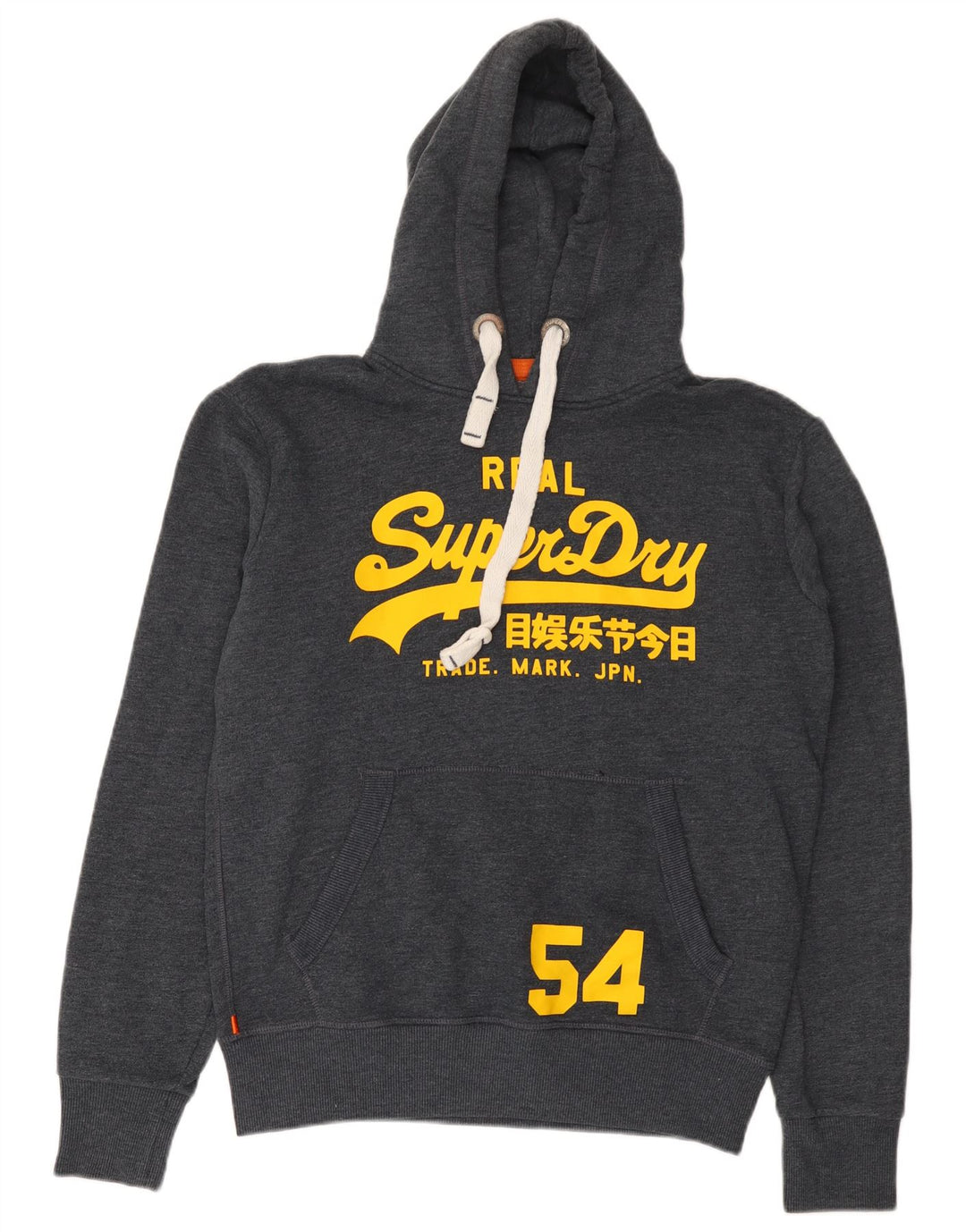Maglione con cappuccio grafico da uomo Superdry in cotone grigio medio