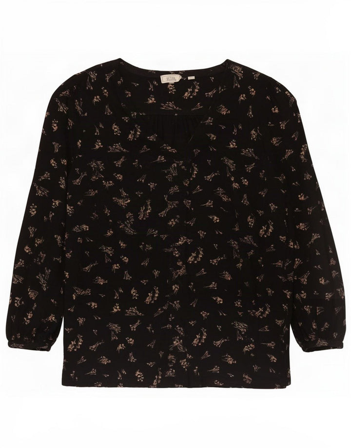 Top tunica oversize da donna Fat Face UK 14 Viscosa floreale nera media