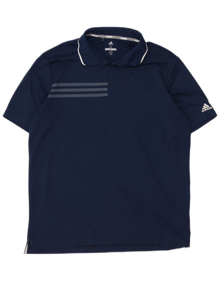 Polo ADIDAS da uomo XL blu navy in poliestere
